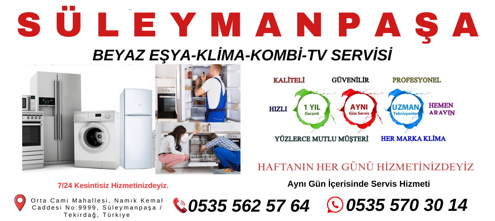 Süleymanpaşa Beyaz Eşya Servisi